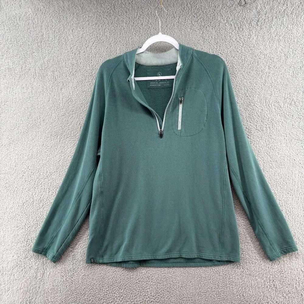 Free Fly Men’s Bamboo Fleece Quarter Zip Pullover Green Size L